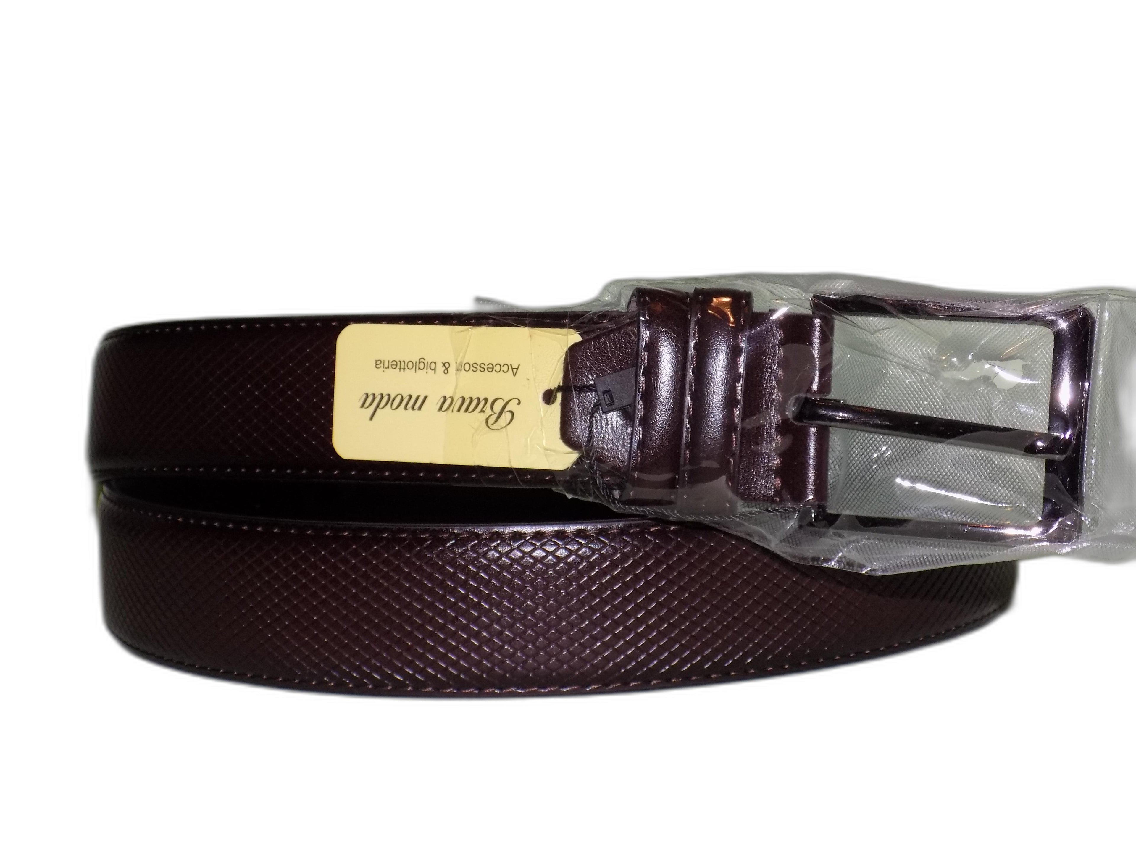 Moda Cintura Uomo in Pelle Sintetica, Fibbia Classica in Metallo, Stile Vintage Elegante, Marrone