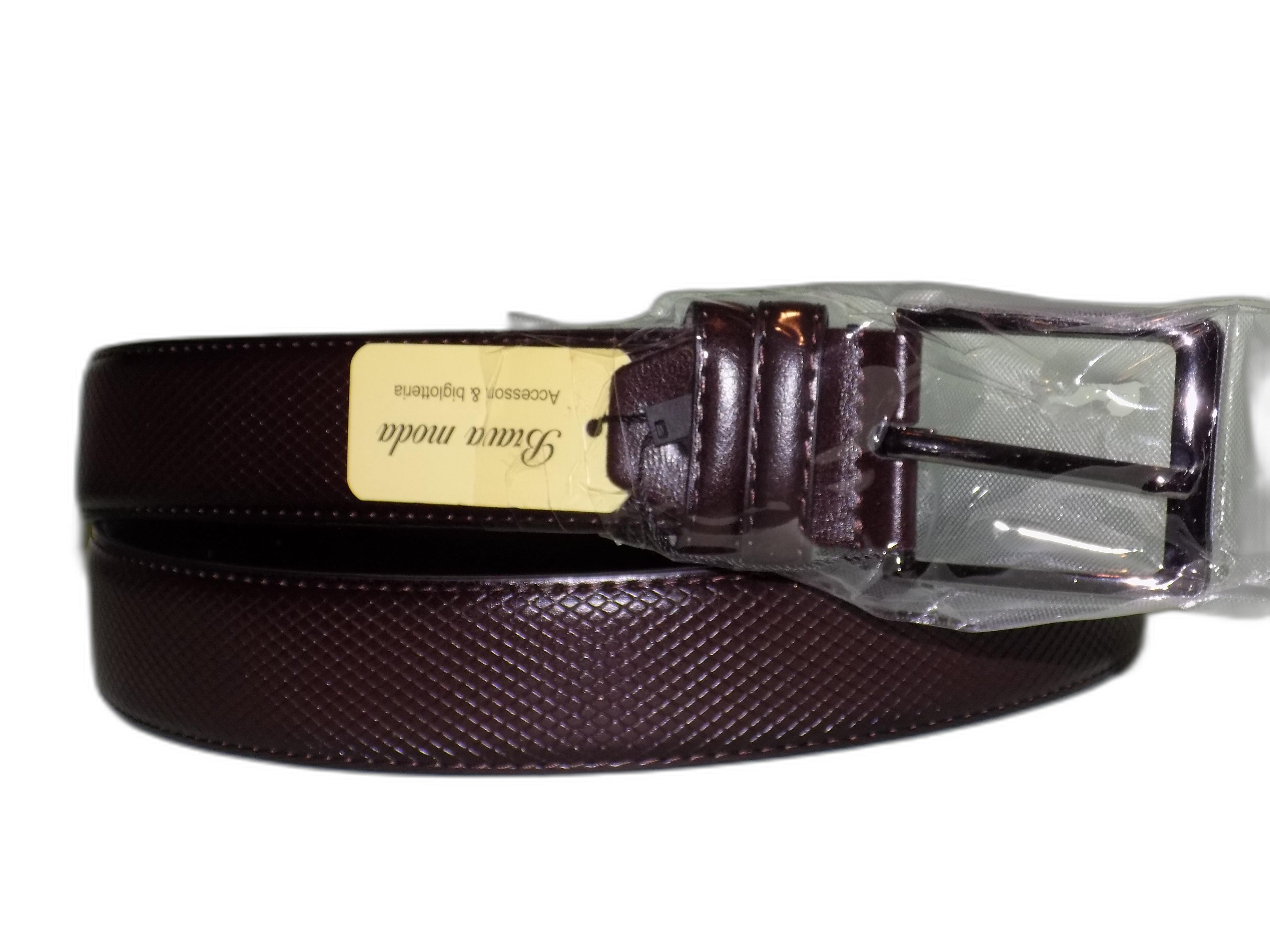 Moda Cintura Uomo in Pelle Sintetica, Fibbia Classica in Metallo, Stile Vintage Elegante, Marrone