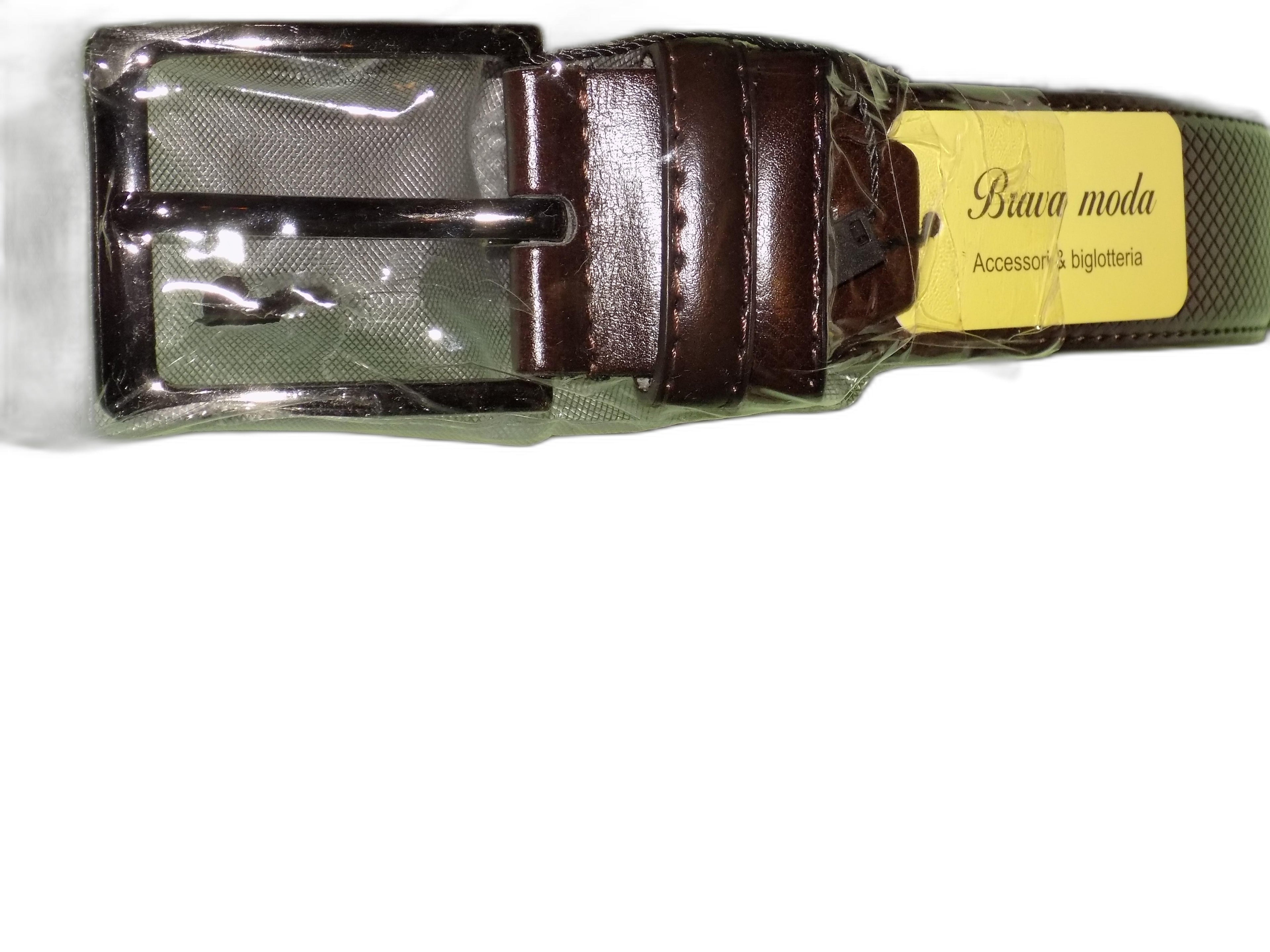 Moda Cintura Uomo in Pelle Sintetica, Fibbia Classica in Metallo, Stile Vintage Elegante, Marrone