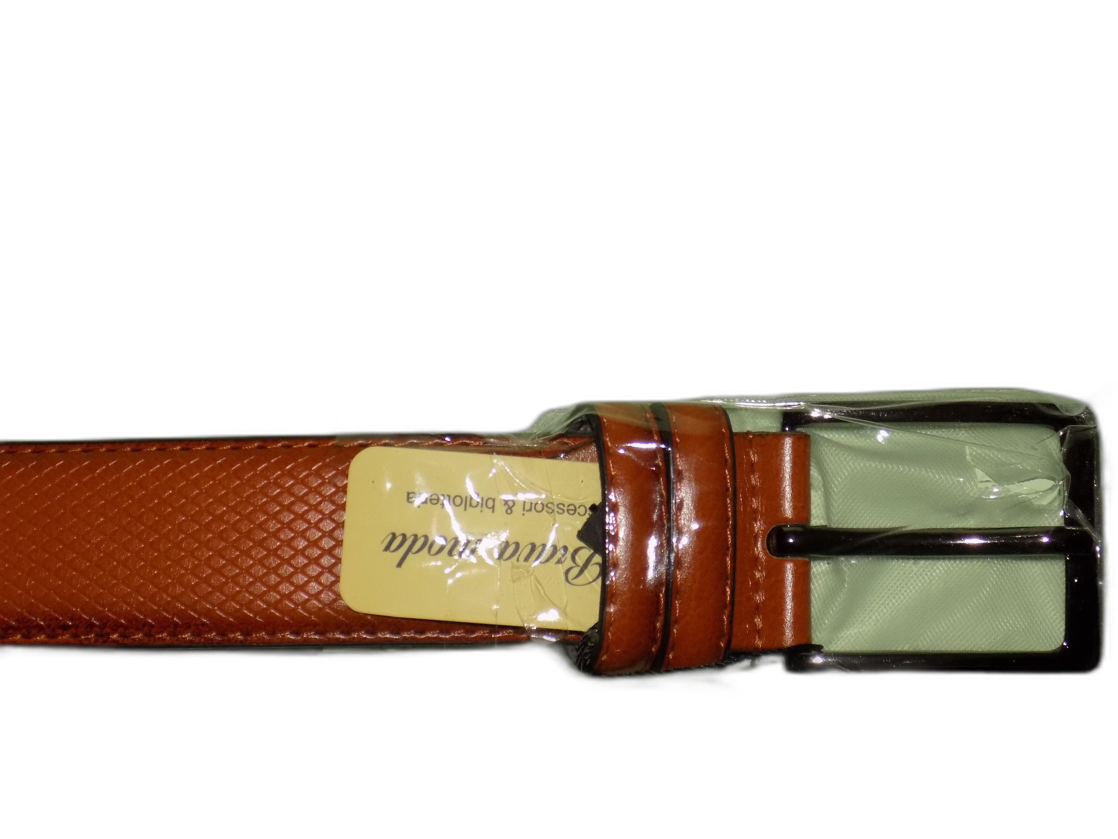 Moda Cintura Uomo in Pelle Sintetica, Fibbia Classica in Metallo, Stile Vintage Elegante, Marrone