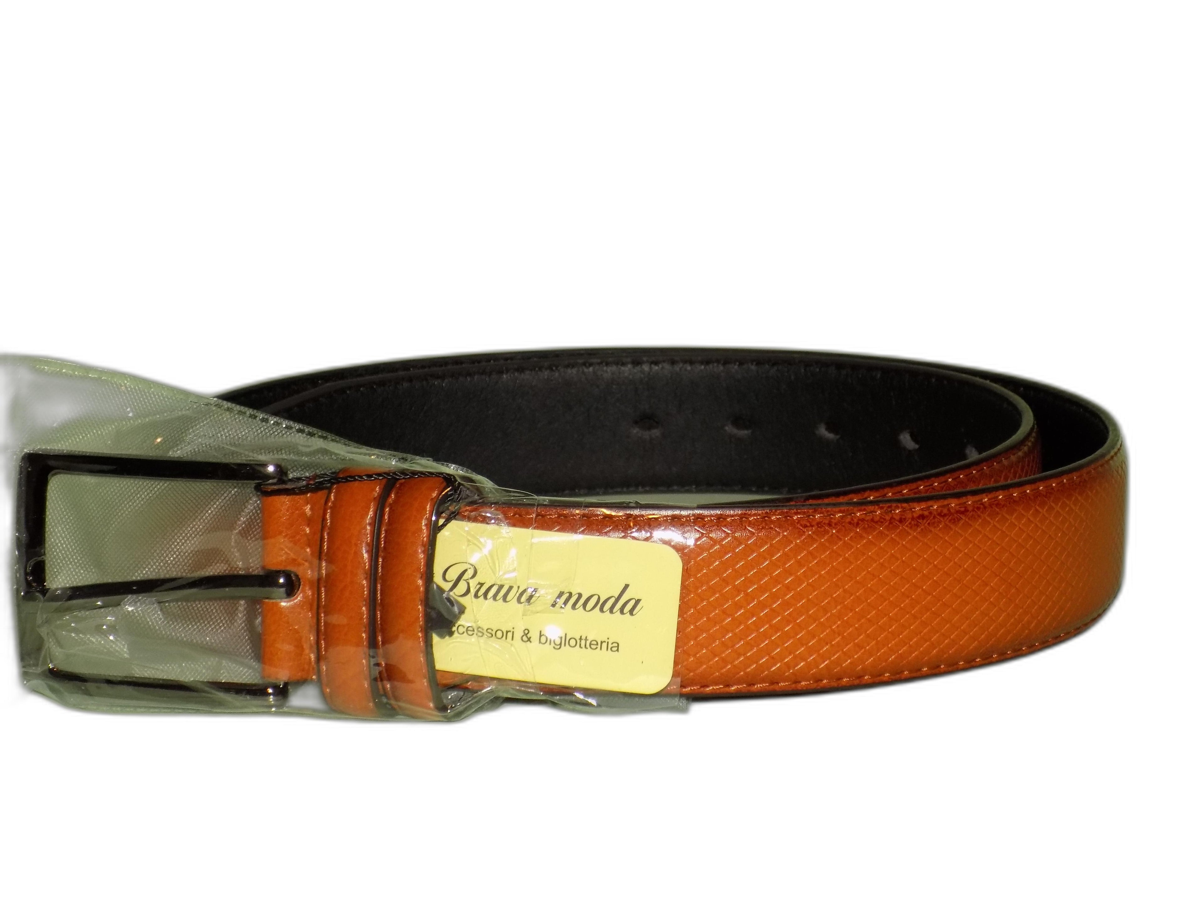 Moda Cintura Uomo in Pelle Sintetica, Fibbia Classica in Metallo, Stile Vintage Elegante, Marrone