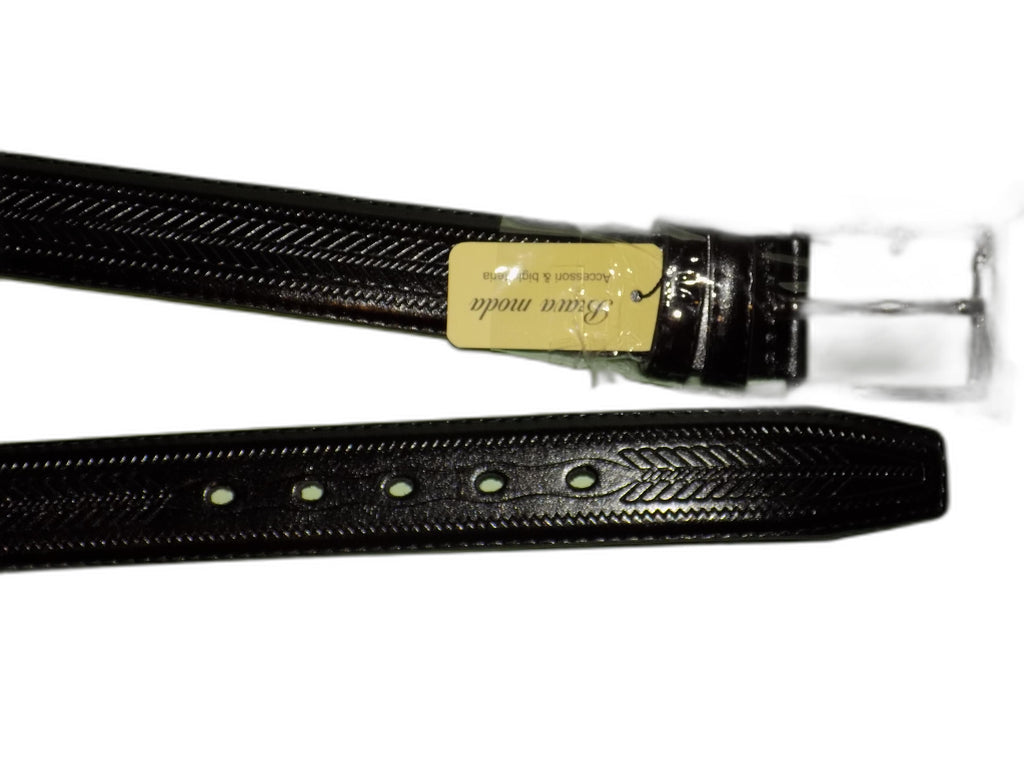 Brava Moda Cintura Uomo in Pelle Sintetica Nera