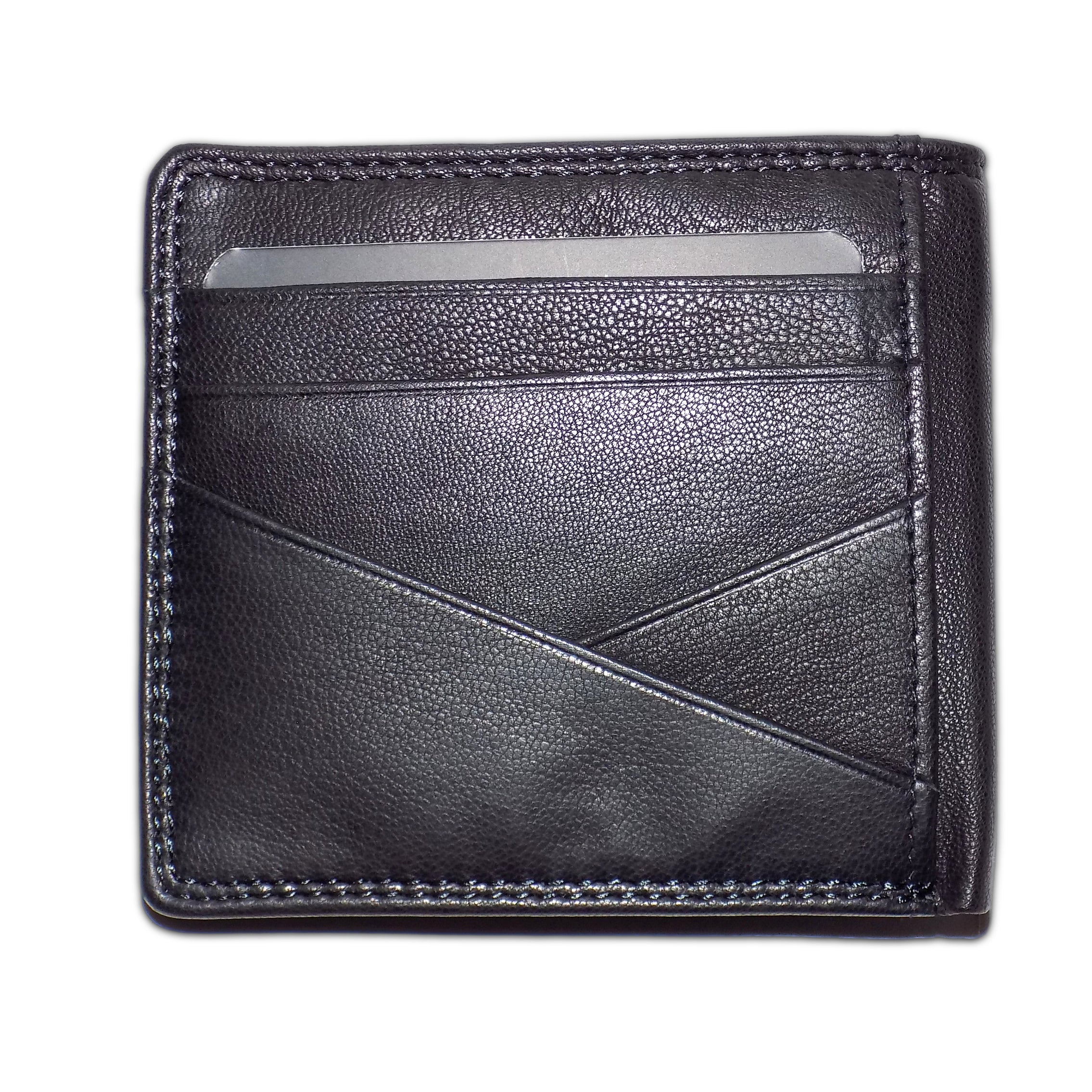 Enrico Coveri Men’s Genuine Leather Wallet – Bifold with Coin Pocket, Flip-Up Card Holder and Double Banknote Compartment, Black