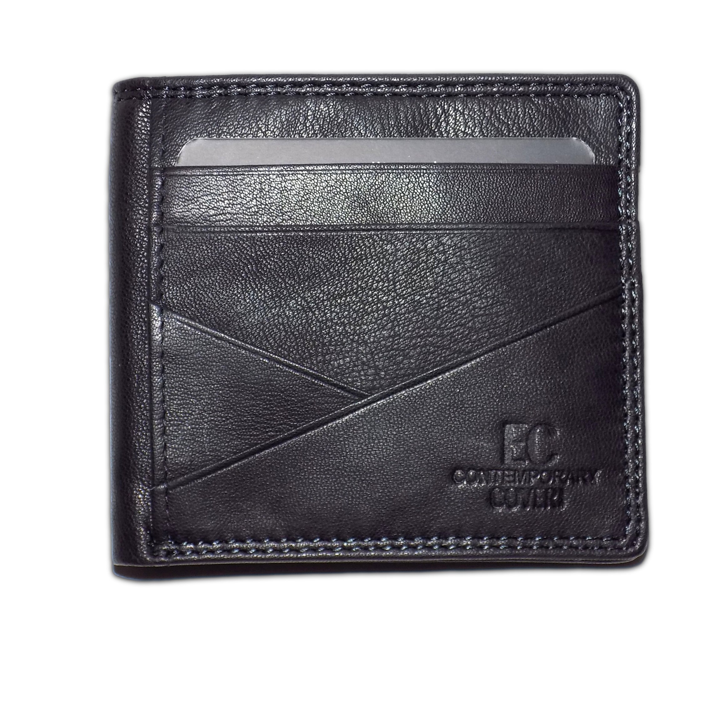 Enrico Coveri Men’s Genuine Leather Wallet – Bifold with Coin Pocket, Flip-Up Card Holder and Double Banknote Compartment, Black