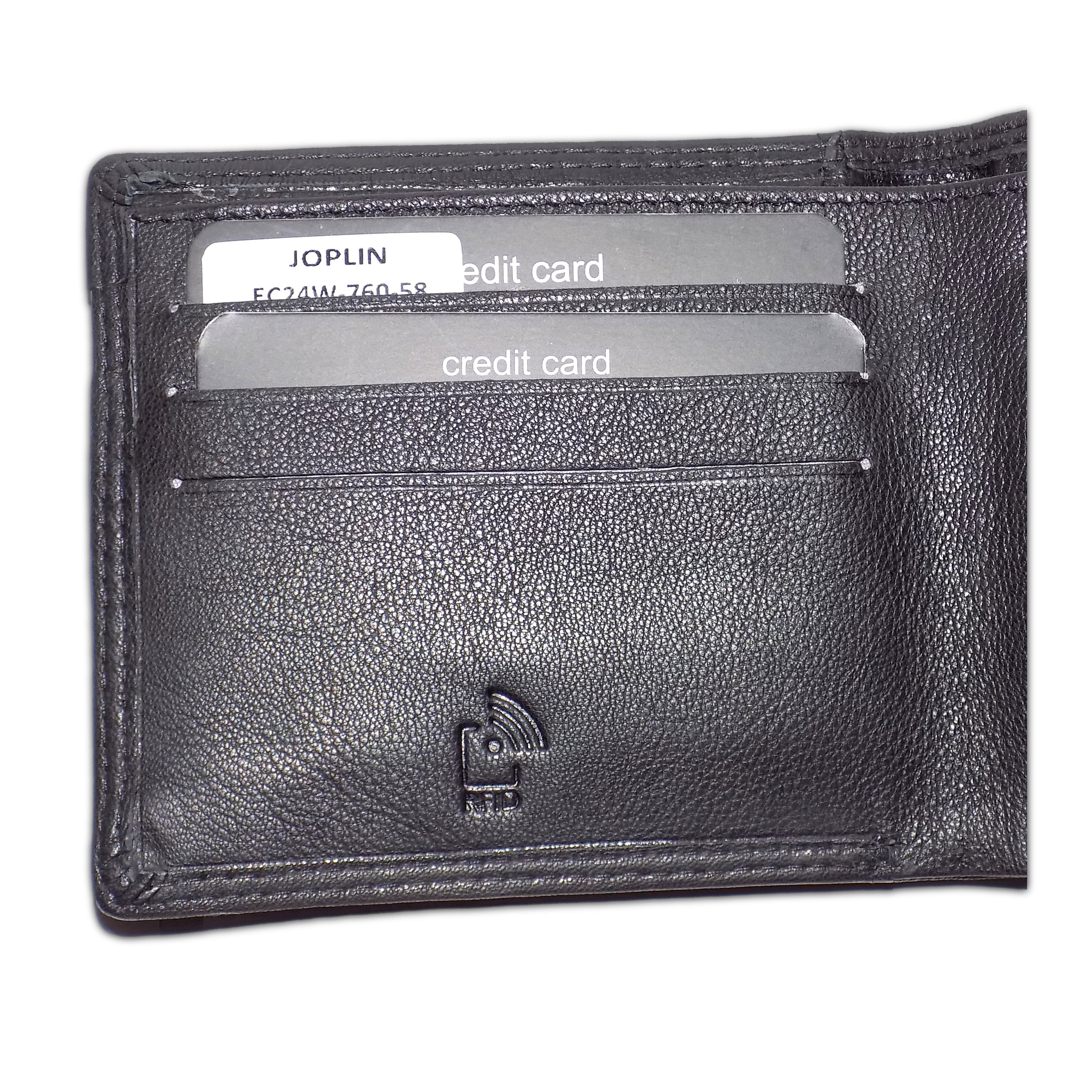 Enrico Coveri Men’s Genuine Leather Wallet – Bifold with Coin Pocket, Flip-Up Card Holder and Double Banknote Compartment, Black