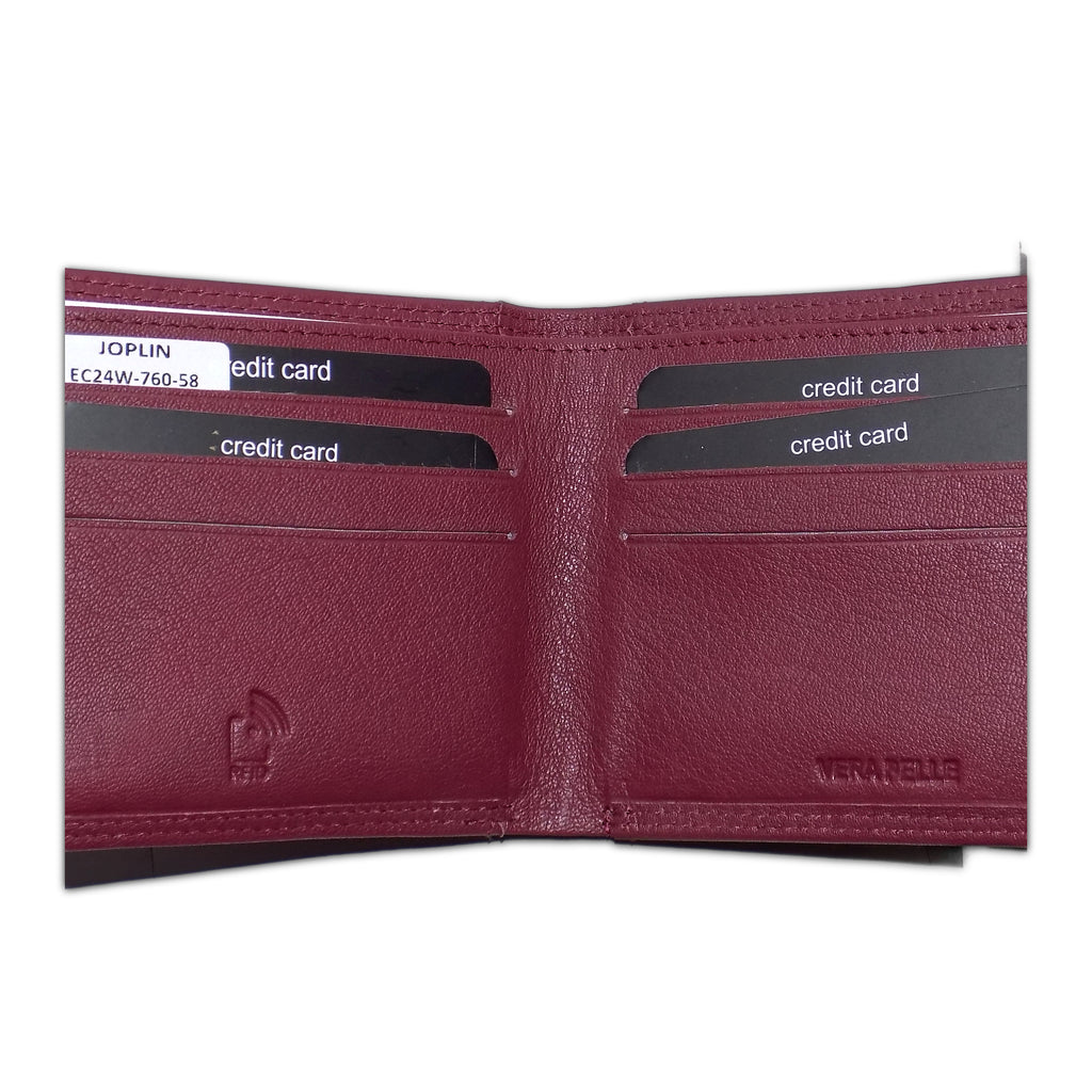 Enrico Coveri Men’s Genuine Leather Wallet – Bifold with Coin Pocket, Flip-Up Card Holder and Double Banknote Compartment, Black