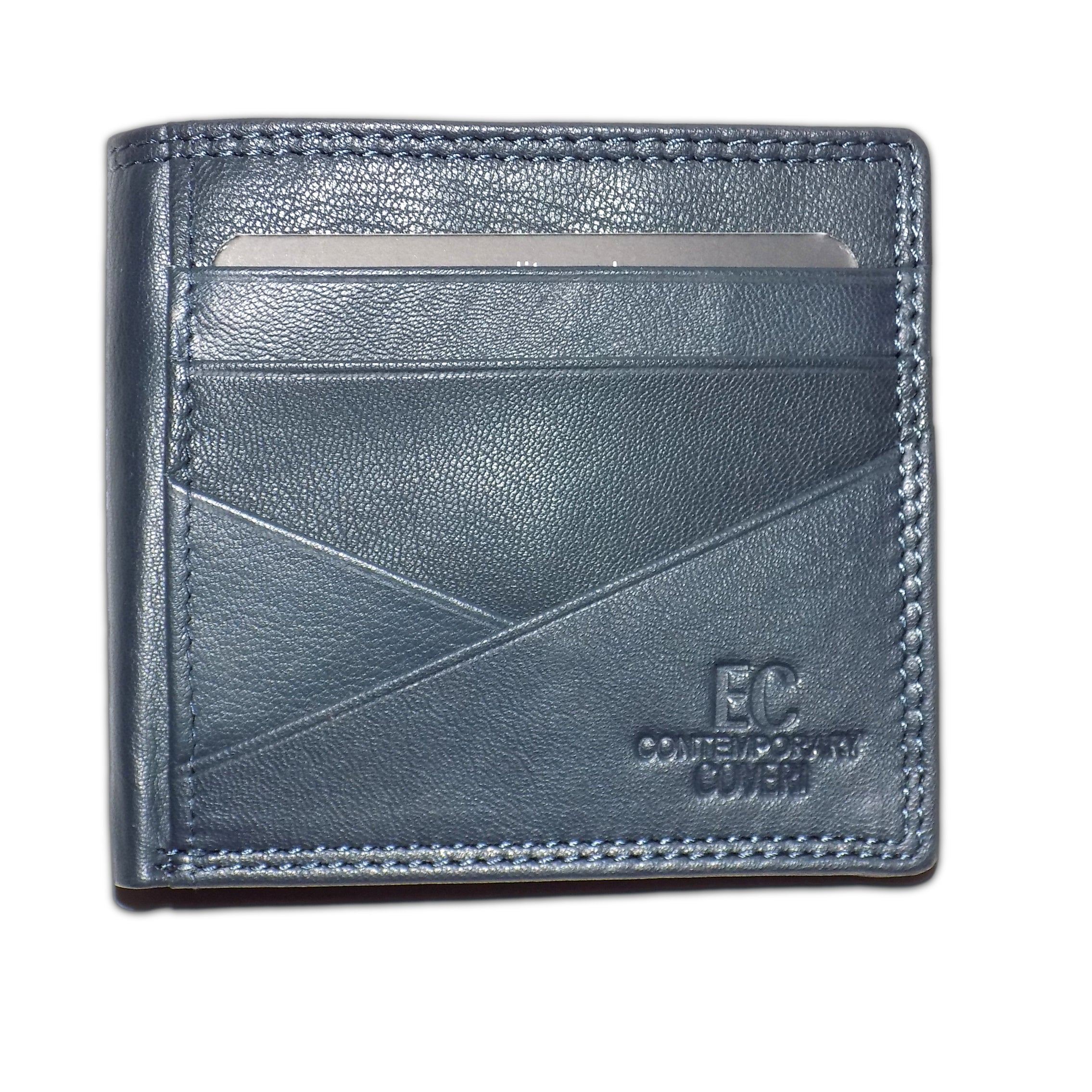 Enrico Coveri Men’s Genuine Leather Wallet – Bifold with Coin Pocket, Flip-Up Card Holder and Double Banknote Compartment, Black