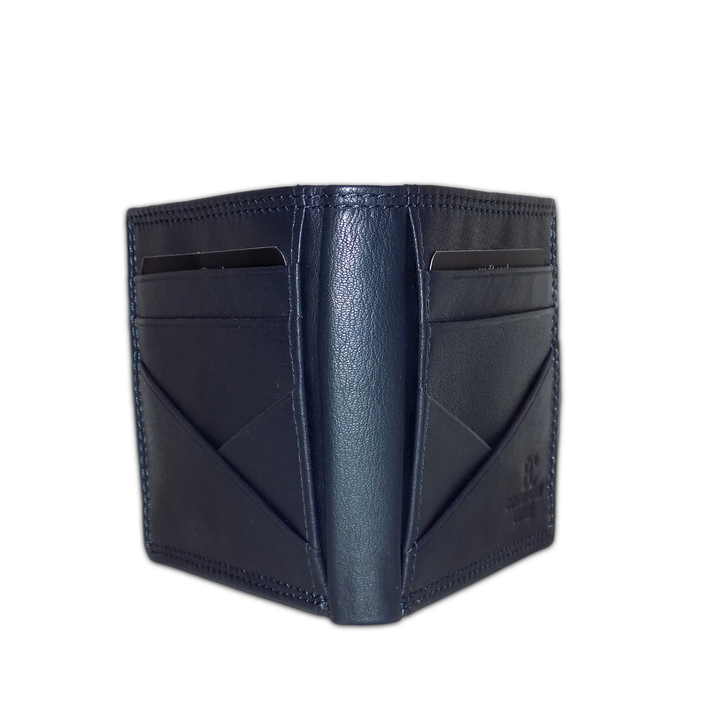 Enrico Coveri Men’s Genuine Leather Wallet – Bifold with Coin Pocket, Flip-Up Card Holder and Double Banknote Compartment, Black