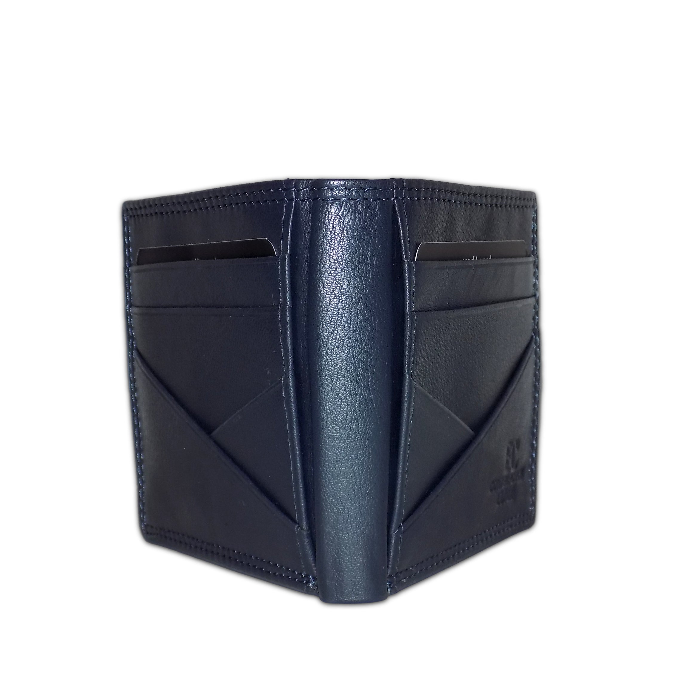 Enrico Coveri Men’s Genuine Leather Wallet – Bifold with Coin Pocket, Flip-Up Card Holder and Double Banknote Compartment, Black